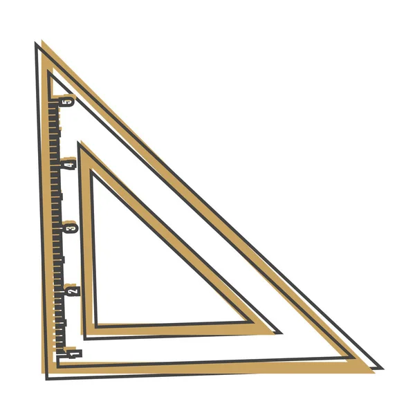 Εικονίδιο Διάνυσμα Τριγωνικό Χάρακα Μετρικό Σύστημα Σχολική Λόγχη Μέτρησης Μέτρηση — Διανυσματικό Αρχείο
