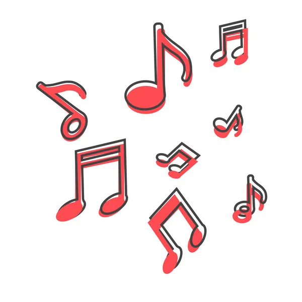 Beyaz Arkaplanda Vektör Simgesi Beyaz Izole Arkaplanda Müzik Notası Tarzı — Stok Vektör