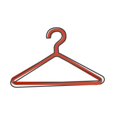 Beyaz izole arkaplanda vektör askısı simge çizgi film biçimi. Kolayca düzenlemek için katmanlar gruplandırıldı. Tasarımın için..