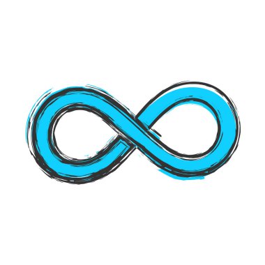 Beyaz izole arkaplanda sonsuz çizgi film tarzının vektör görüntüsü. Kolayca düzenlemek için katmanlar gruplandırıldı. Tasarımın için..