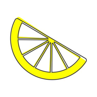 Bir turunçgilin vektör görüntüsü. Beyaz izole edilmiş arka planda limon, turuncu ve limon renkli karikatür ikonu. Kolayca düzenlemek için katmanlar gruplandırıldı. Tasarımın için..