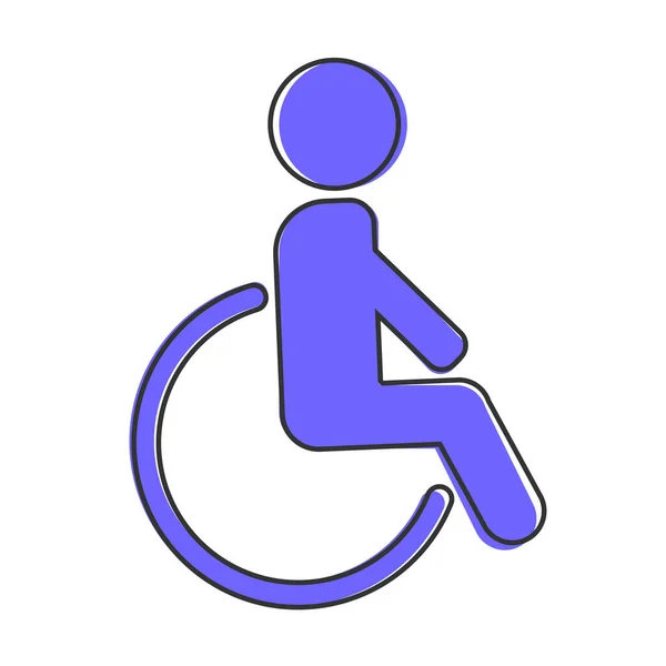 Beyaz Izole Arkaplanda Vektör Simgesi Çizimi Tekerlekli Sandalye Simgesi Çizimi — Stok Vektör