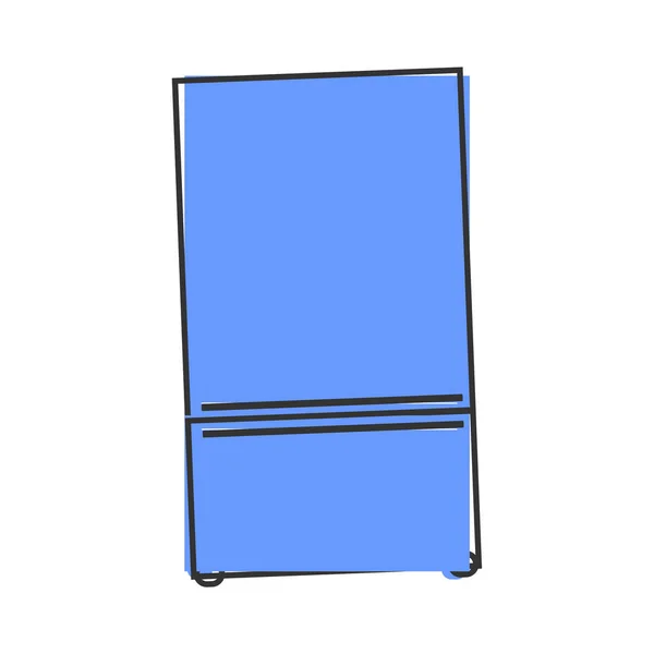 白い隔離された背景に冷蔵庫の漫画スタイルのベクトル画像 デザインのために — ストックベクタ