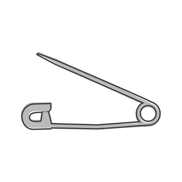 Vector Pictogram Afbeelding Veiligheid Pin Cartoon Stijl Wit Geïsoleerde Achtergrond — Stockvector