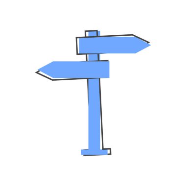 Beyaz izole arkaplanda vektör işaretleyici yön çizgi film biçimi. Kolayca düzenlemek için katmanlar gruplandırıldı. Tasarımın için..