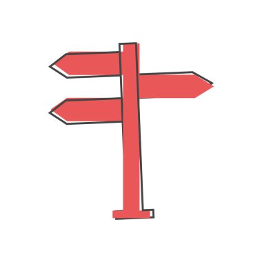 Beyaz izole arkaplanda vektör işaretleyici yön çizgi film biçimi. Kolayca düzenlemek için katmanlar gruplandırıldı. Tasarımın için..