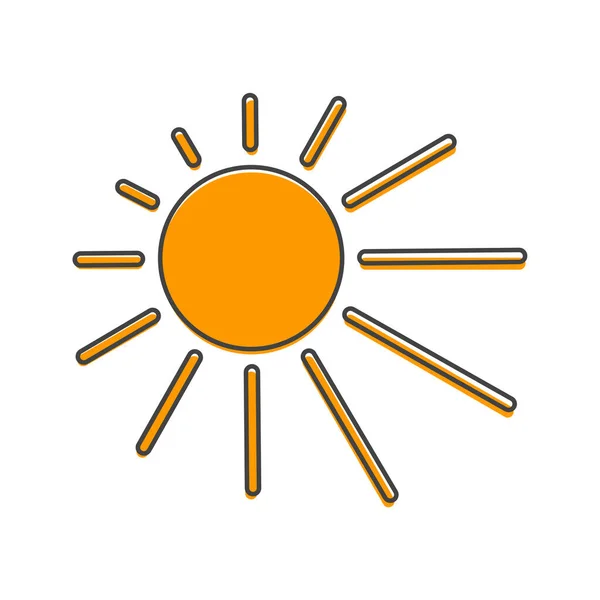 Sun Vector Icon Símbolo Del Cielo Buen Tiempo Estilo Dibujos — Archivo Imágenes Vectoriales