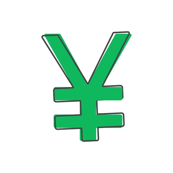 Ikonen Från Yen Symbol För Japansk Valuta Tecknad Stil Vit — Stock vektor