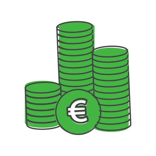 Icono Moneda Del Euro Euro Dinero Moneda Estilo Dibujos Animados — Vector de stock