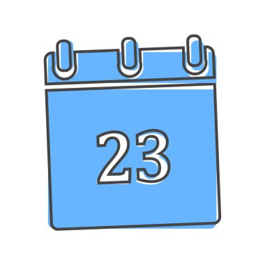 Beyaz izole arkaplanda çizgi film tarzında vektör takvimi simgesi. Kolayca düzenlemek için katmanlar gruplandırıldı. Tasarımın için..