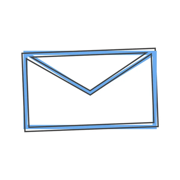 Ícone Envelope Vetorial Mail Mensagem Ilustração Desenho Animado Estilo Fundo — Vetor de Stock
