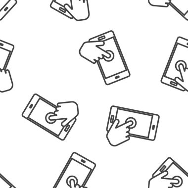 El düğmeye basar akıllı telefon. Beyaz arkaplandaki imleç simgesi kusursuz desen. Kolayca düzenlemek için katmanlar gruplandırıldı. Tasarımın için.