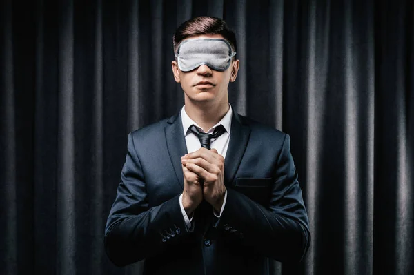 Blindfolded elegant man 787240 Stock Photo at Vecteezy