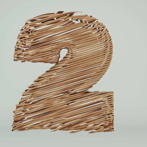 Numbers Made Recycled Sliced Cardboard High Resolution Rendering — Stock Photo, Image