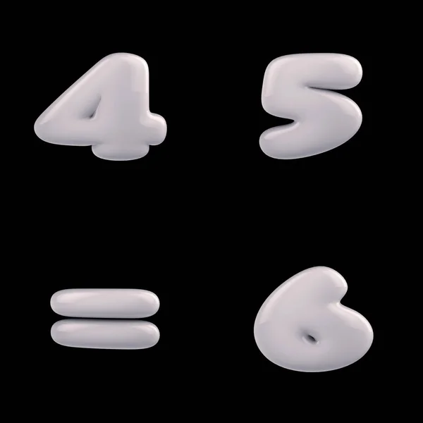 Number Four Five Six Equals Milk White Colors Black Background — Stock Photo, Image