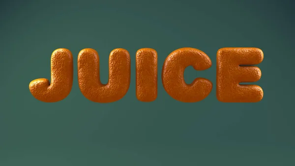 Inskriften Juice Gjord Orange Grön Bakgrund Render — Stockfoto