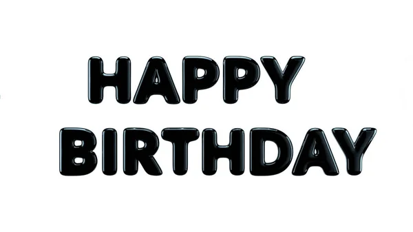Glossy Happy Birthday Bubble Font Isolated White Background Rendering — Stock Photo, Image