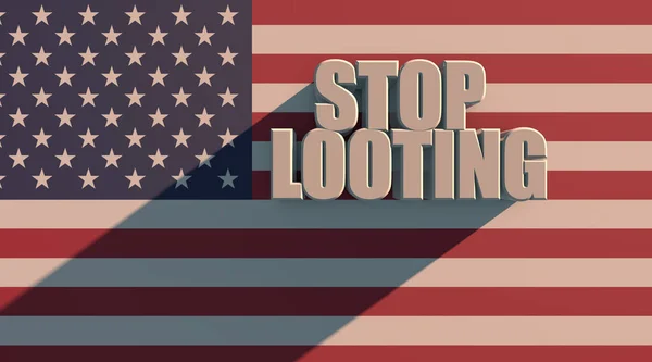 Los Angeles, USA La inscripción Stop looting USA with USA flag texture on white background 3d rendering  . —  Fotos de Stock