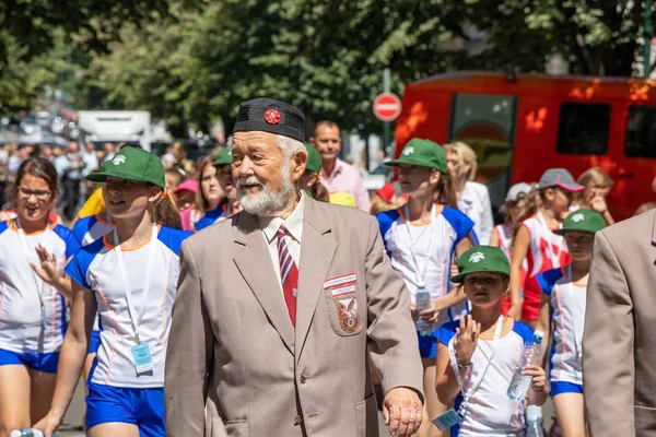 Praga República Checa Julio 2018 Gente Desfilando Sokolsky Slet Una — Foto de Stock