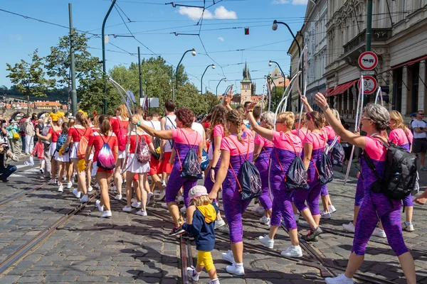 Prag Tschechische Republik Juli 2018 Parade Auf Dem Sokol Platz — Stockfoto
