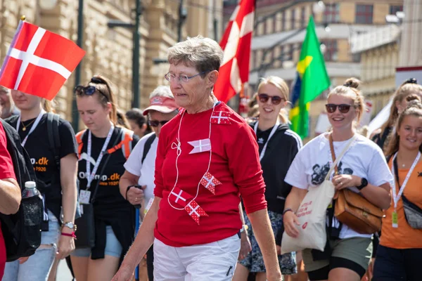 Prag Tschechische Republik Juli 2018 Parade Dänischer Besucher Auf Dem — Stockfoto