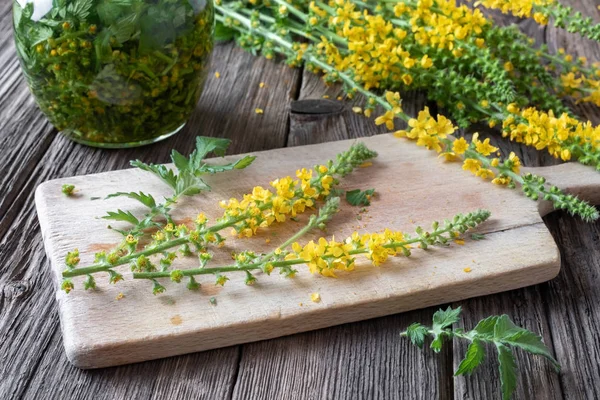 Zubereitung von Tinktur aus Bauernblumen — Stockfoto