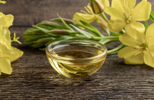 Evening Primrose Oil Plant Table — Stock Photo, Image