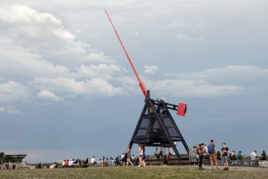 PRAG, CZECH CUBLIC - 10 Temmuz 2020: Letna Parkı 'nda Metronom