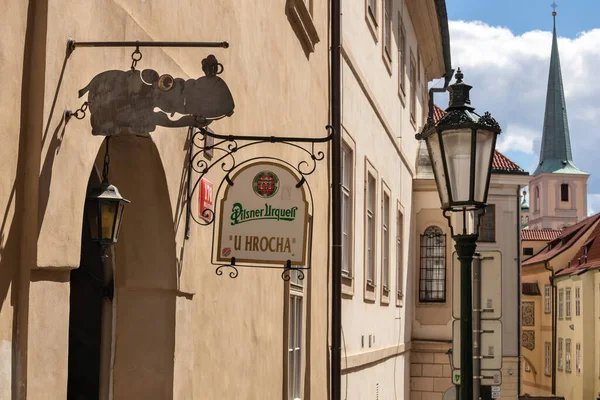 Prag Tschechische Republik Juli 2020 Pub Hrocha Der Thunovska Straße — Stockfoto