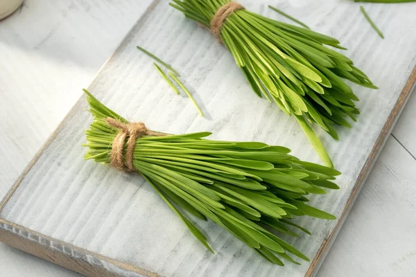 Korn Gräs Blad Vit Bakgrund — Stockfoto