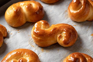 Jidasky - geleneksel Çek tatlısı hamur mayasından yapılmış ve balla fırçalanmış paskalya pastası