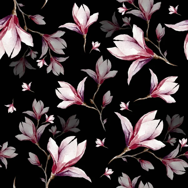 WATERCOLOR SEAMLESS PATTERN WITH BLOSSOM