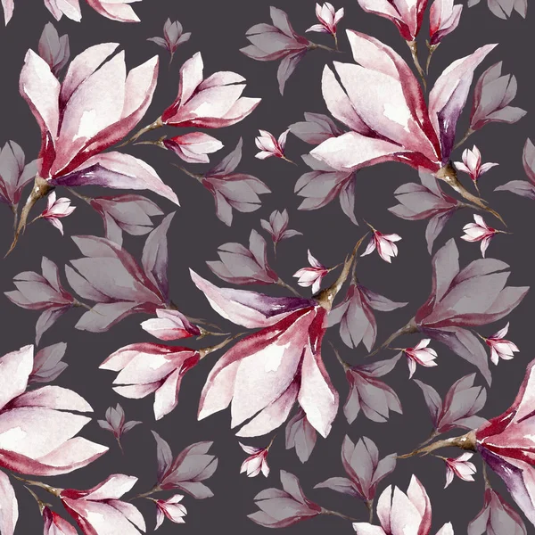 WATERCOLOR SEAMLESS PATTERN WITH BLOSSOM