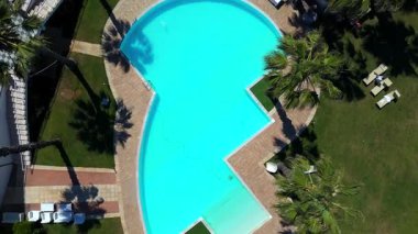 Relaxing summer atmosphere at luxury poolside outdoors