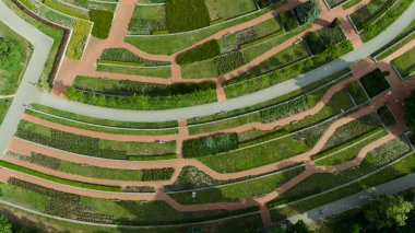 Poznan Polonya 'daki amfitiyatro bahçesinin soyut hava düzeni