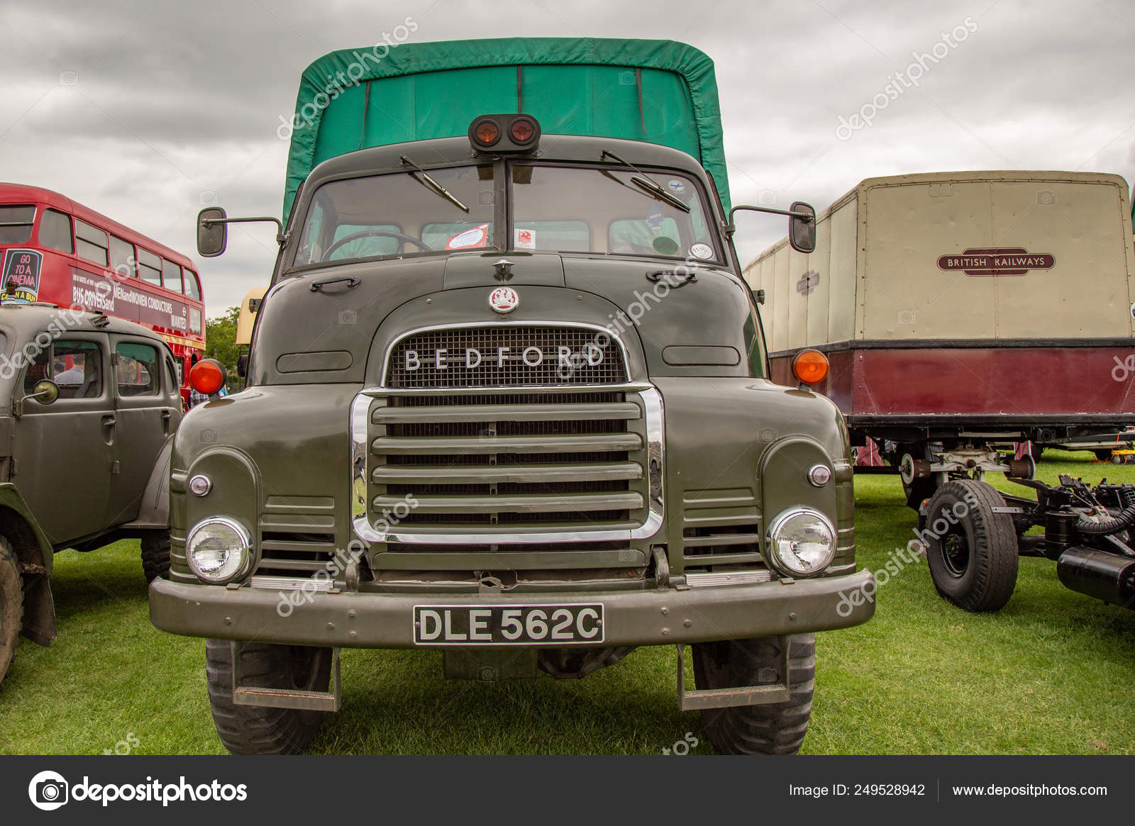 Bedford Truck Ww2 Front Of Old Army Green Bedford Truck