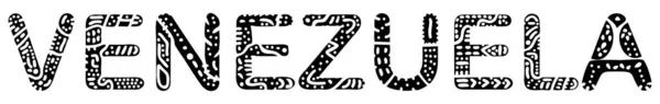 Венесуела Чорні Білому Ізольованому Написі Криві Каракулі Придурки Венесуела Друку — стоковий вектор