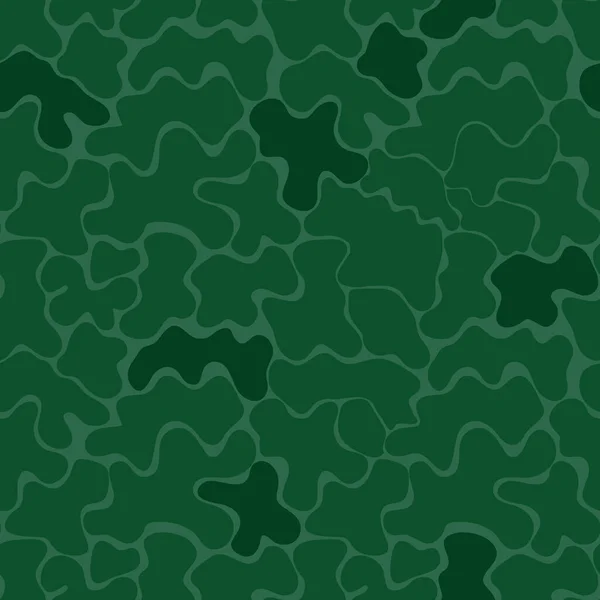 Groene Camouflage Naadloos Patroon Donkergroene Vlek Camouflage Patroon Voor Militaire — Stockvector