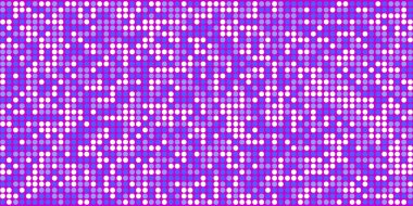 Mor arka planda mavi ve beyaz daireler. Birbirine eşit parçacıklar olarak küçük daireler. Parlak renkler. Posterler, afişler, kartvizitler, videolar, siteler ve bloglar için arkaplan.