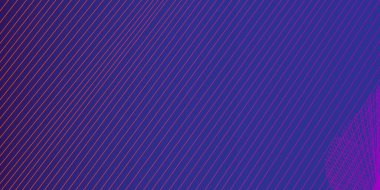 Mavi arka planda mor ve turuncu çizgiler. Mavi gradyan üzerindeki çizgiler ya da çizgiler. Posterler, afişler, kartvizitler, videolar, siteler ve bloglar için arkaplan.