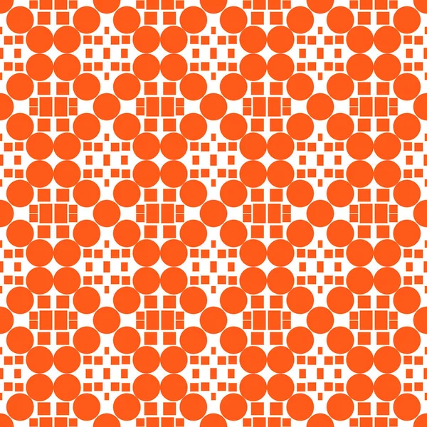 Fancy Στολίδι Απρόσκοπτη Μοτίβο Πορτοκαλί Κύκλοι Και Ορθογώνια Λευκό Φόντο — Διανυσματικό Αρχείο