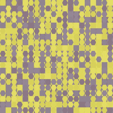 Kareler halinde altıgenler - geometrik kare mozaik dikişsiz desen. Gri ve sarı renkli. Arkaplan, kağıt, tekstil, web siteleri, uygulamalar vs. için doku. Stok resmi.