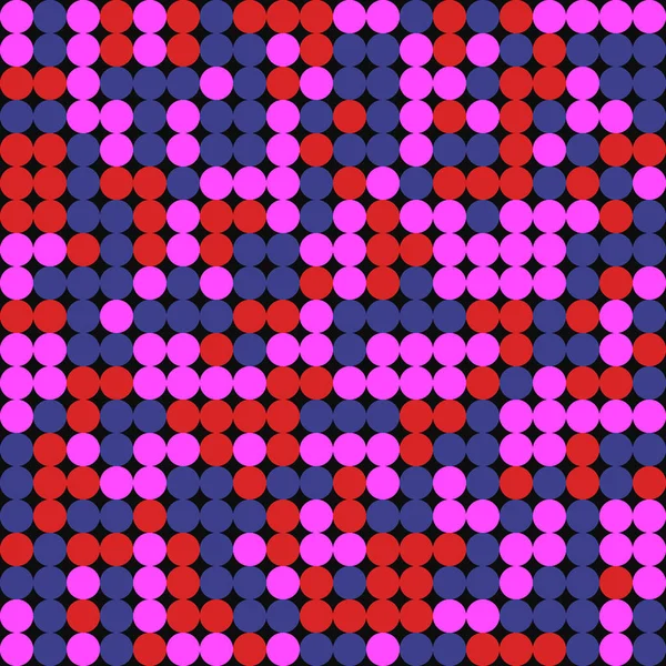 Cercles Bleus Rouges Violets Motif Sans Couture Couleurs Vives Contexte — Image vectorielle