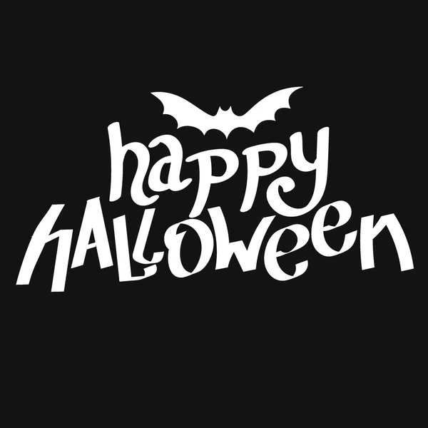 Feliz Halloween Vector Blanco Sobre Letras Negras Carta Elemento Diseño — Archivo Imágenes Vectoriales