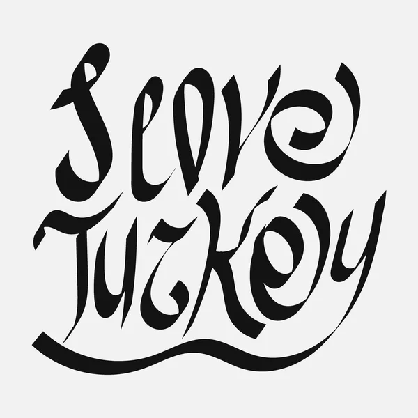 Hou Van Turkije Vector Met Hand Getekend Digitale Kalligrafie Hou — Stockvector