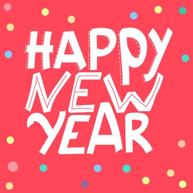 Mutlu yıllar. Güzel yazıtlar. El çizimi harfler. Vektör çizimi. Afişler, posterler ve tişörtler için mutlu yıllar..