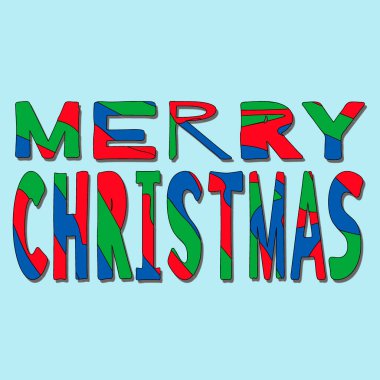 Mutlu Noeller çizilmiş vektör harfleri. Gölge çizimi olan Xmas dileği. El yazısıyla komik, çok renkli el yazısı. Kış tatili tebrik kartı ve giysi vektörü tasarımı