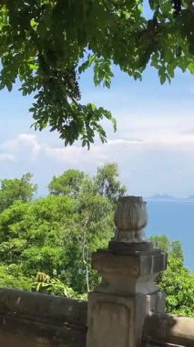Da Nang, Vietnam 'ın tepelerindeki Buda Hanım Dünya Turistleri İçin Turizm Özellikleri. Yüksek kalite 4k görüntü
