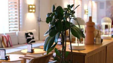 Minimalist Endüstriyel Kafe Restoranı Tasarımı. Perspektif sunuyor. İzolasyon görüşü. - Evet. Yüksek kalite 4k görüntü