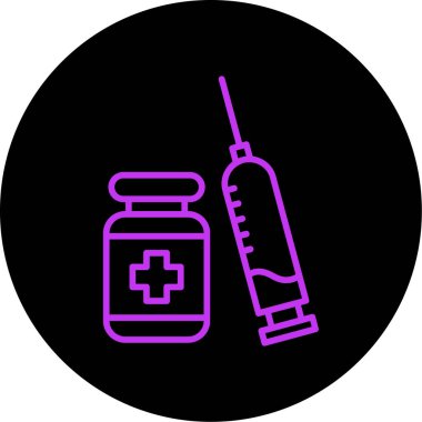 Aşı web simgesi, vektör illüstrasyonu